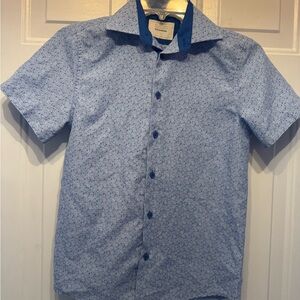 Stylish Kids' Blue Floral Button-Down Shirt